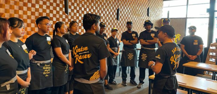 Kinton Ramen employees at London, Ontario restaurant location